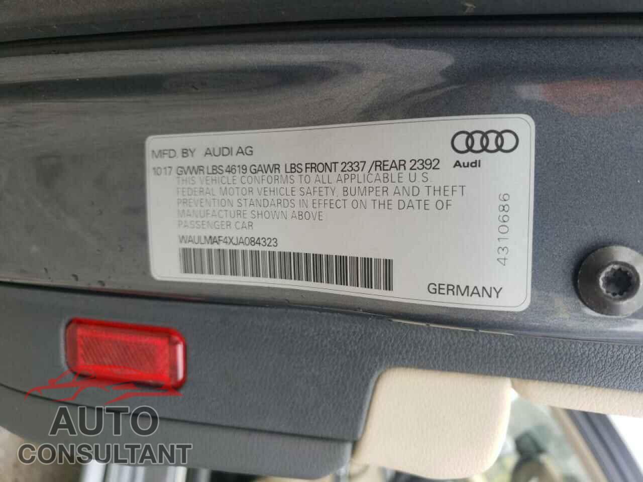 AUDI A4 2018 - WAULMAF4XJA084323