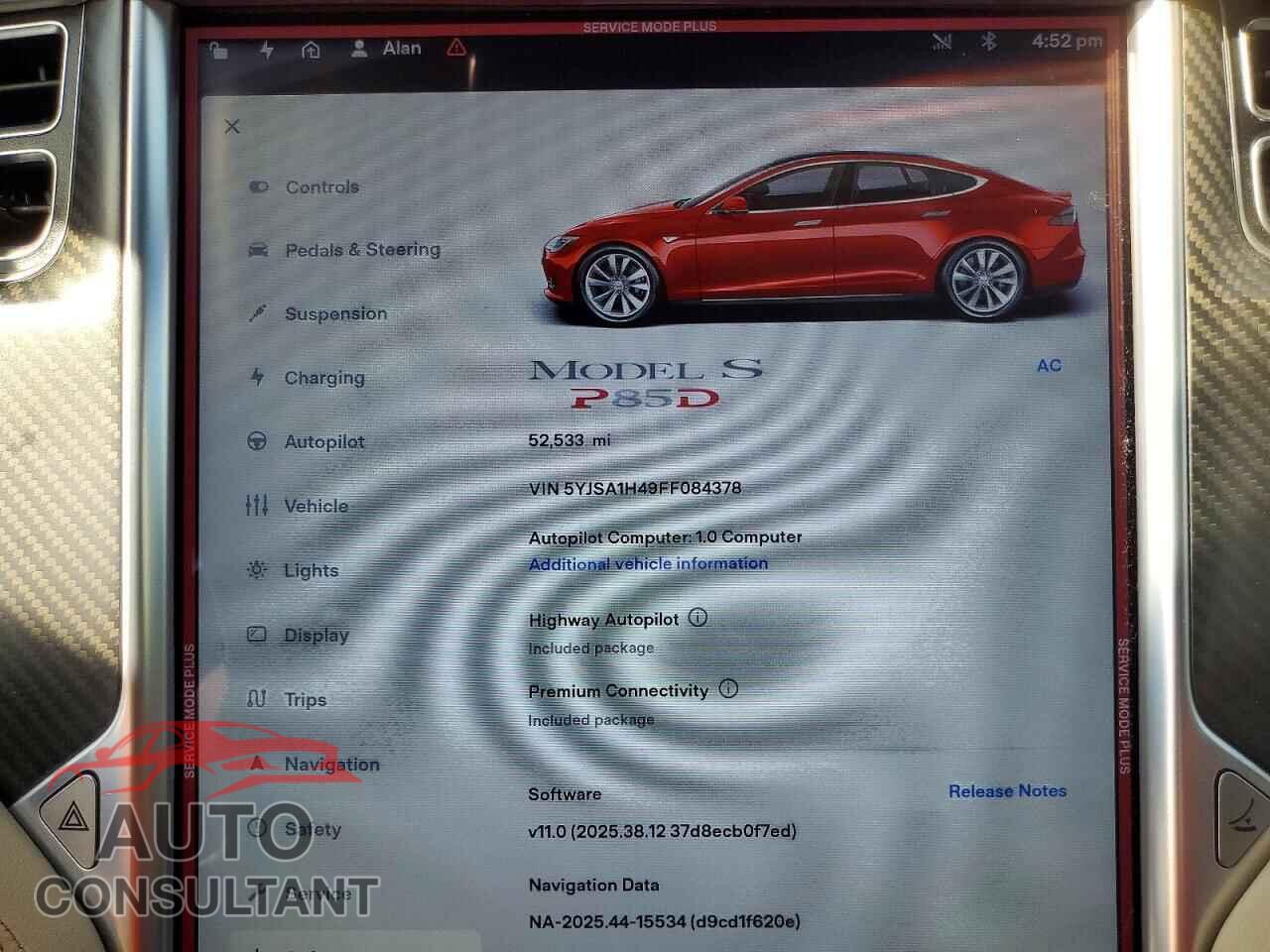 TESLA MODEL S 2015 - 5YJSA1H49FF084378