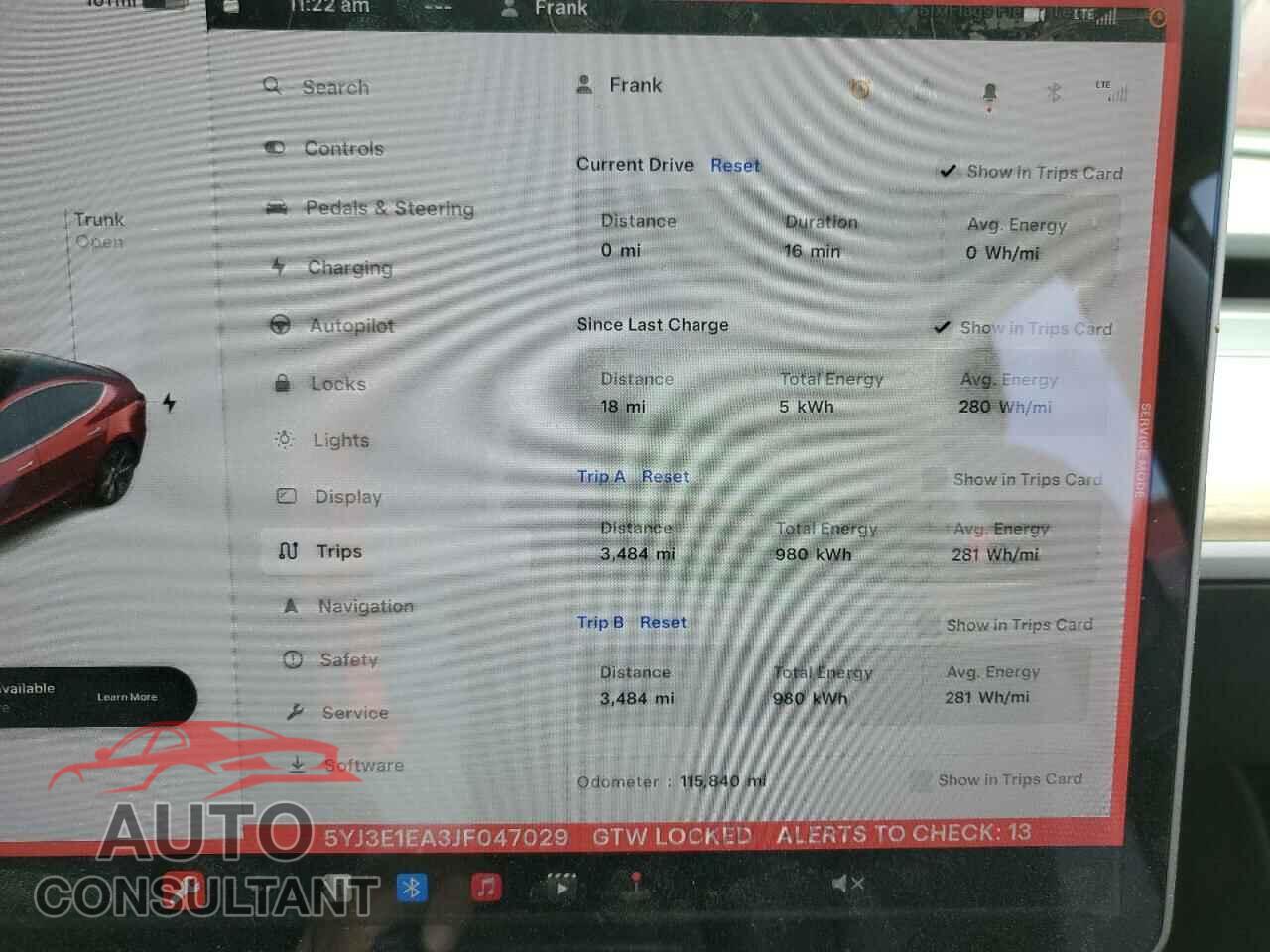 TESLA MODEL 3 2018 - 5YJ3E1EA3JF047029