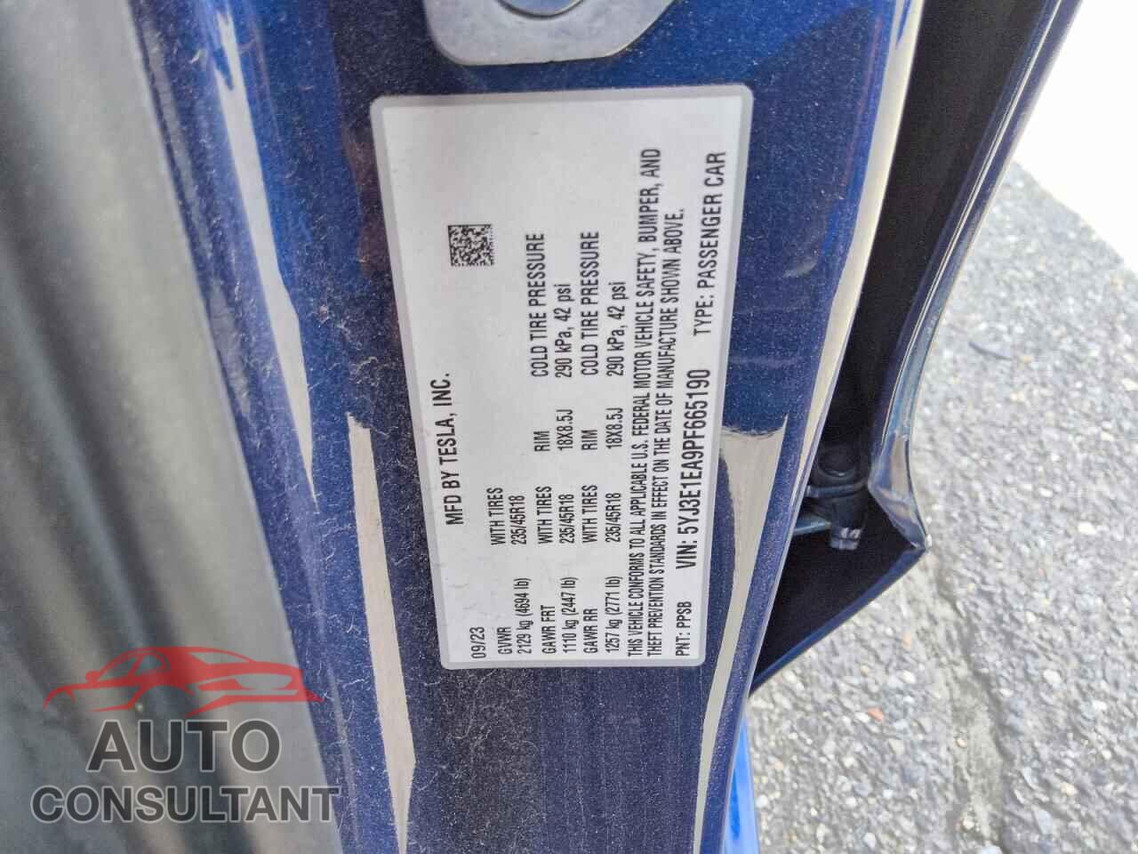 TESLA MODEL 3 2023 - 5YJ3E1EA9PF665190