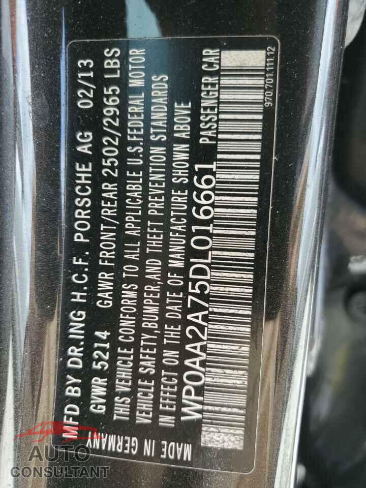 PORSCHE PANAMERA 2013 - WP0AA2A75DL016661