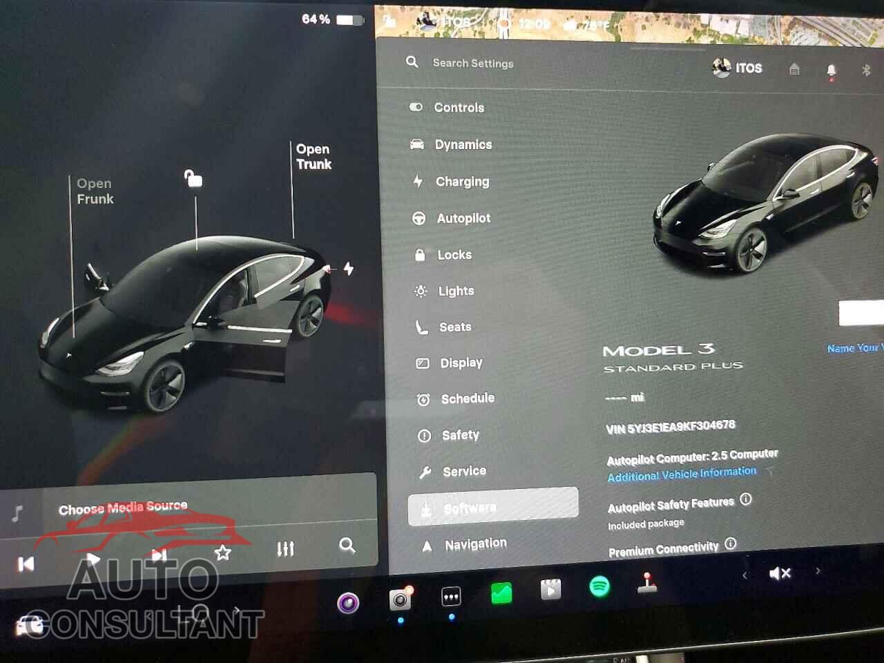 TESLA MODEL 3 2019 - 5YJ3E1EA9KF304678