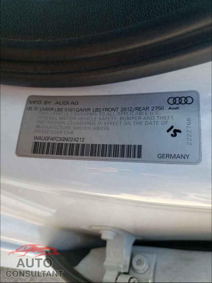 AUDI A6 2016 - WAUGFAFC3GN024212
