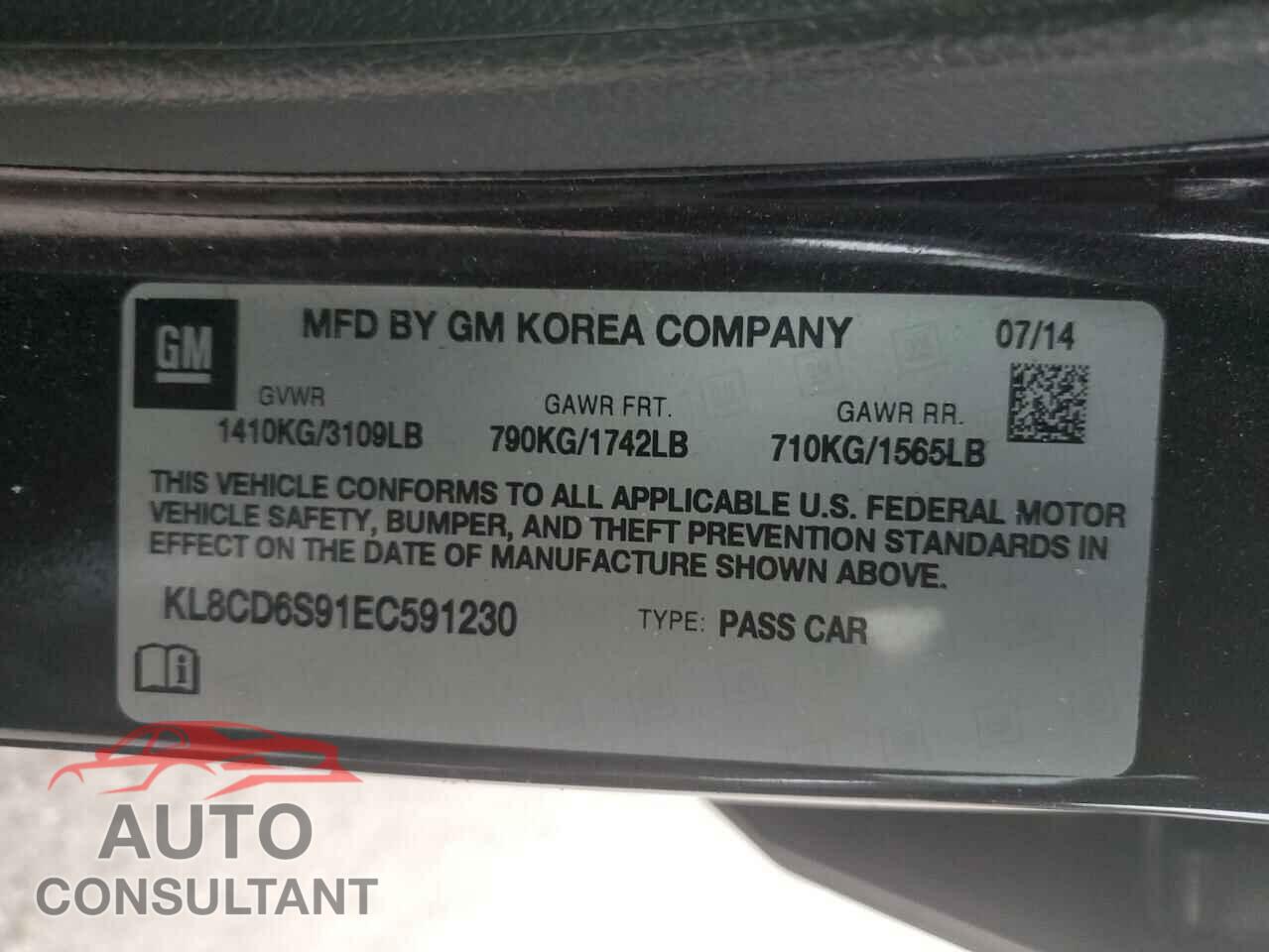 CHEVROLET SPARK 2014 - KL8CD6S91EC591230