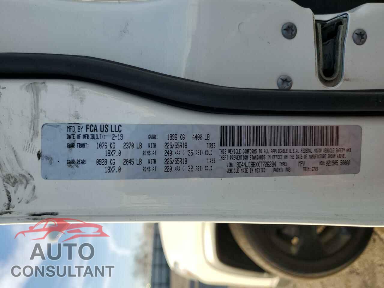 JEEP COMPASS 2019 - 3C4NJCBBXKT726294