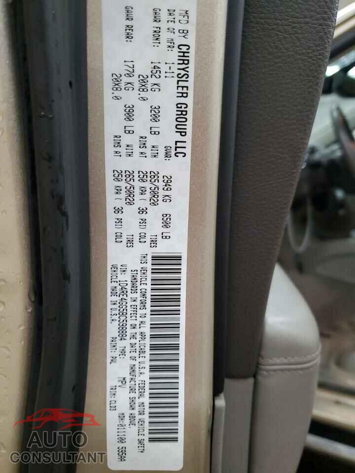 DODGE DURANGO 2011 - 1D4RE4GG5BC598884