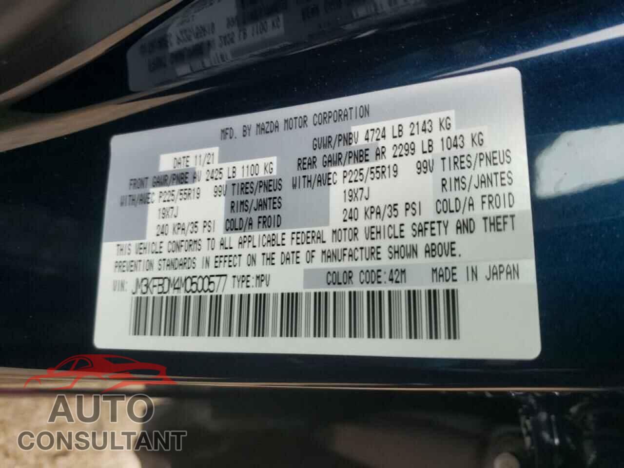 MAZDA CX-5 2021 - JM3KFBDM4M0500577