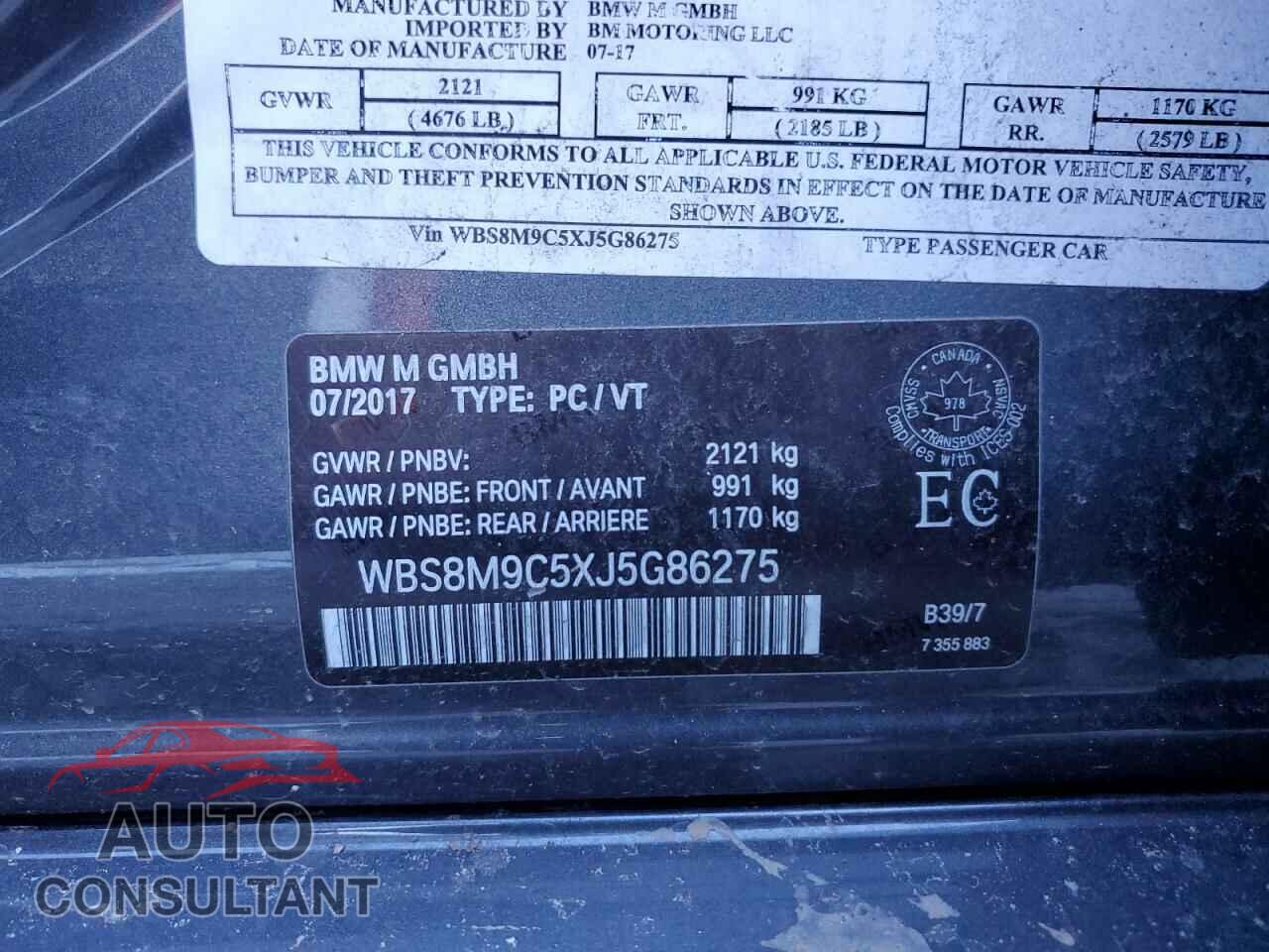 BMW M3 2018 - WBS8M9C5XJ5G86275