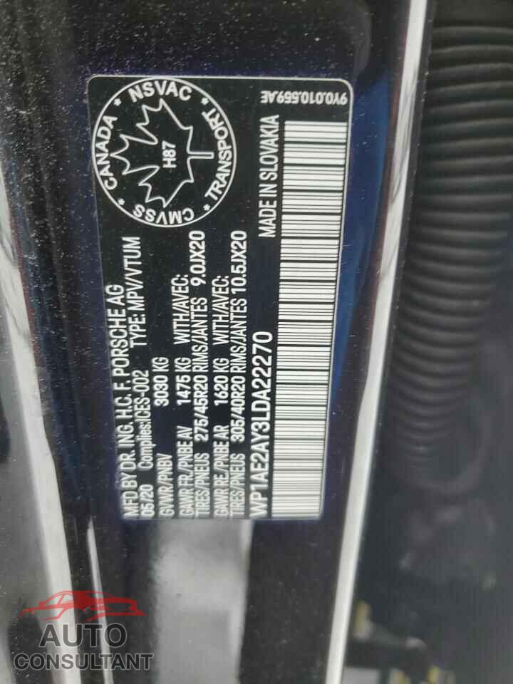 PORSCHE CAYENNE 2020 - WP1AE2AY3LDA22270