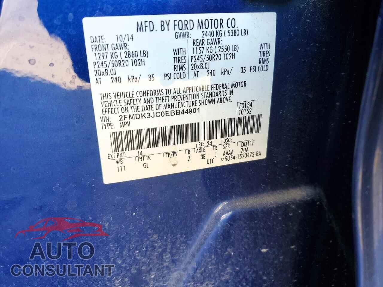 FORD EDGE 2014 - 2FMDK3JC0EBB44901