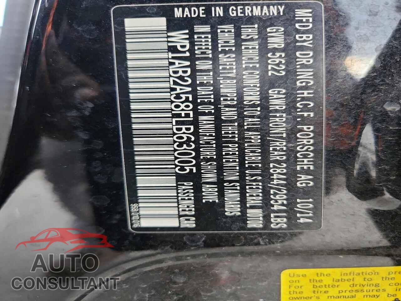 PORSCHE MACAN 2015 - WP1AB2A58FLB63005
