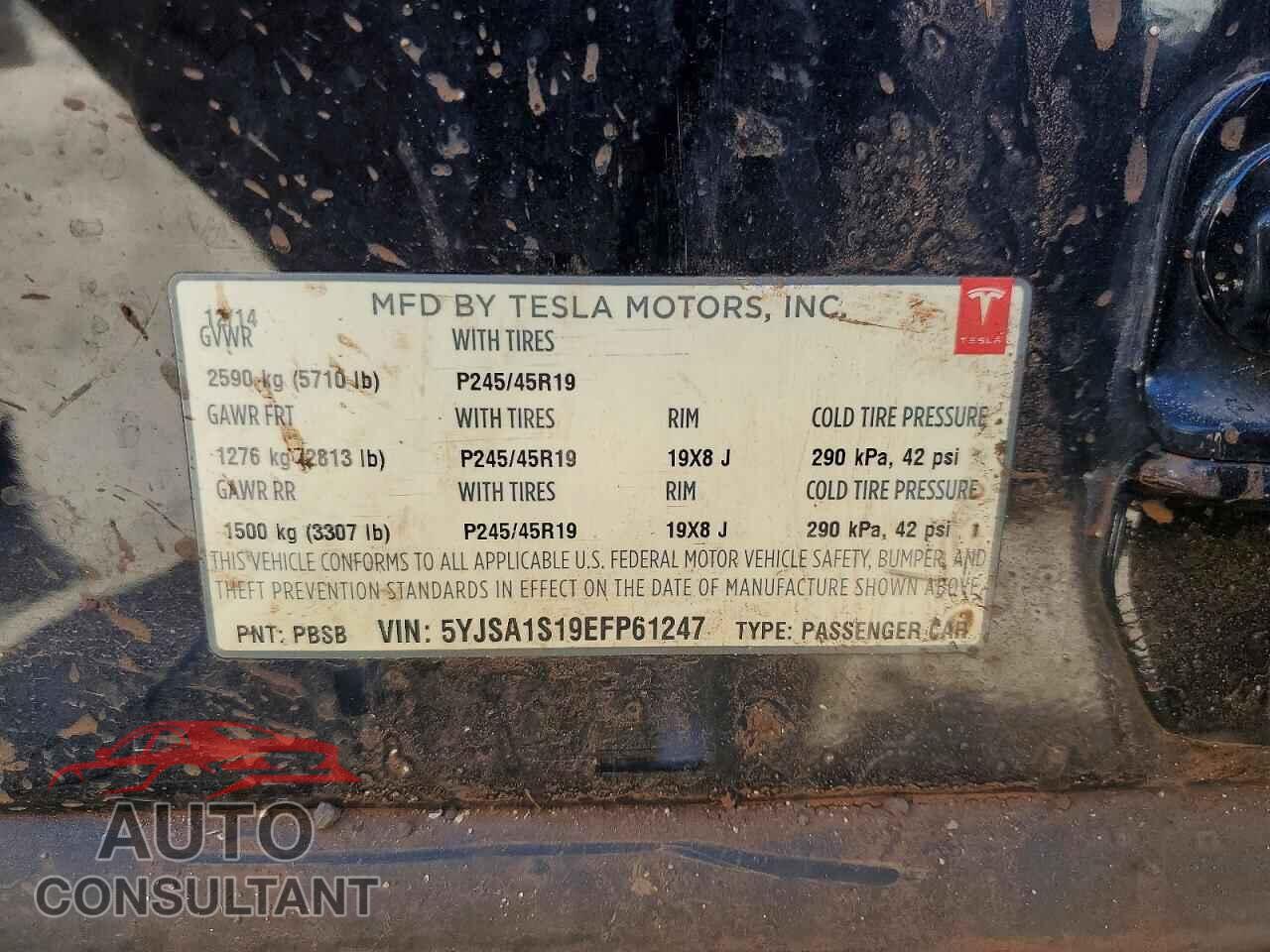 TESLA MODEL S 2014 - 5YJSA1S19EFP61247