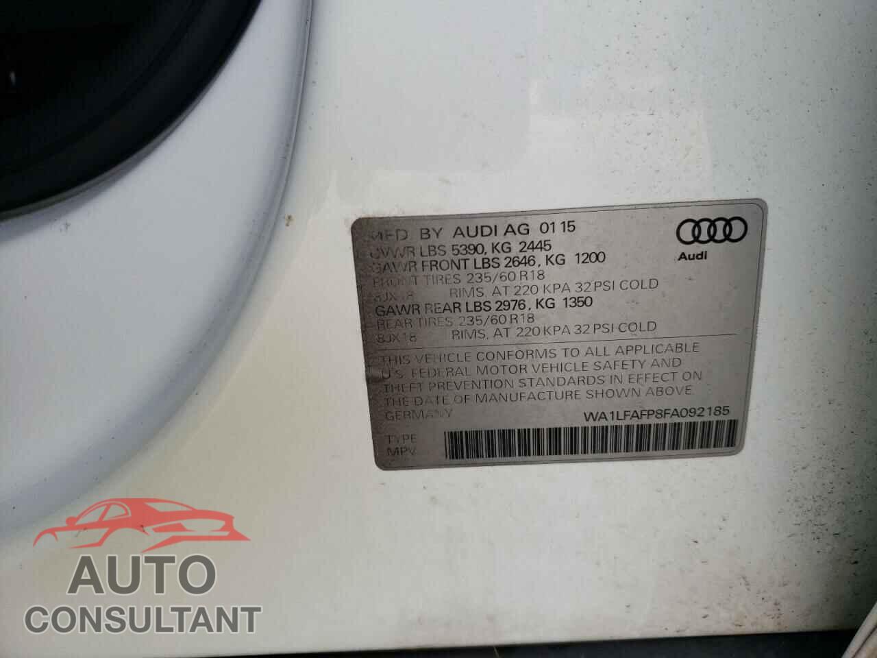 AUDI Q5 2015 - WA1LFAFP8FA092185