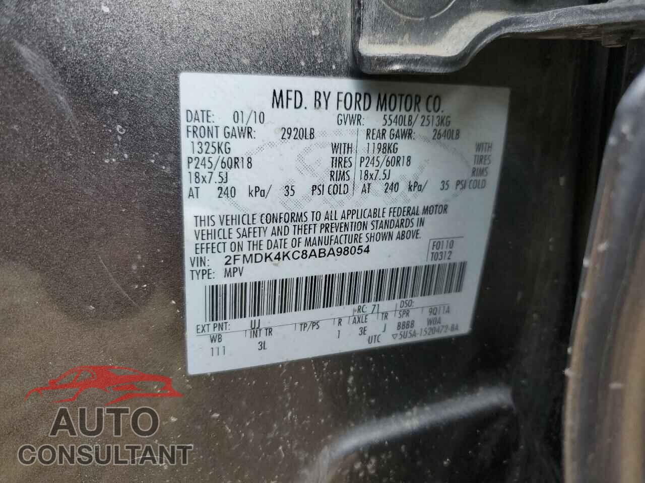 FORD EDGE 2010 - 2FMDK4KC8ABA98054