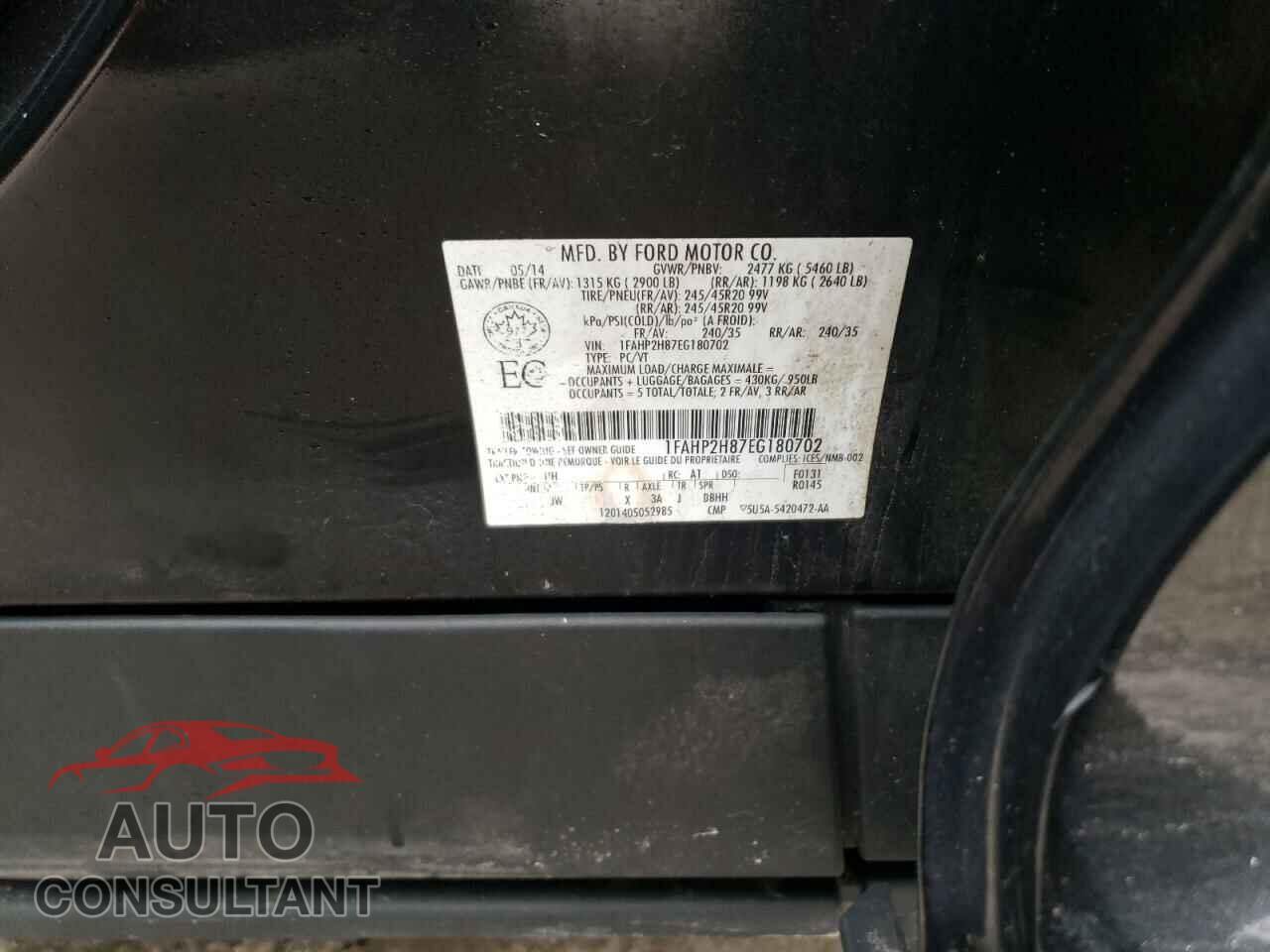 FORD TAURUS 2014 - 1FAHP2H87EG180702
