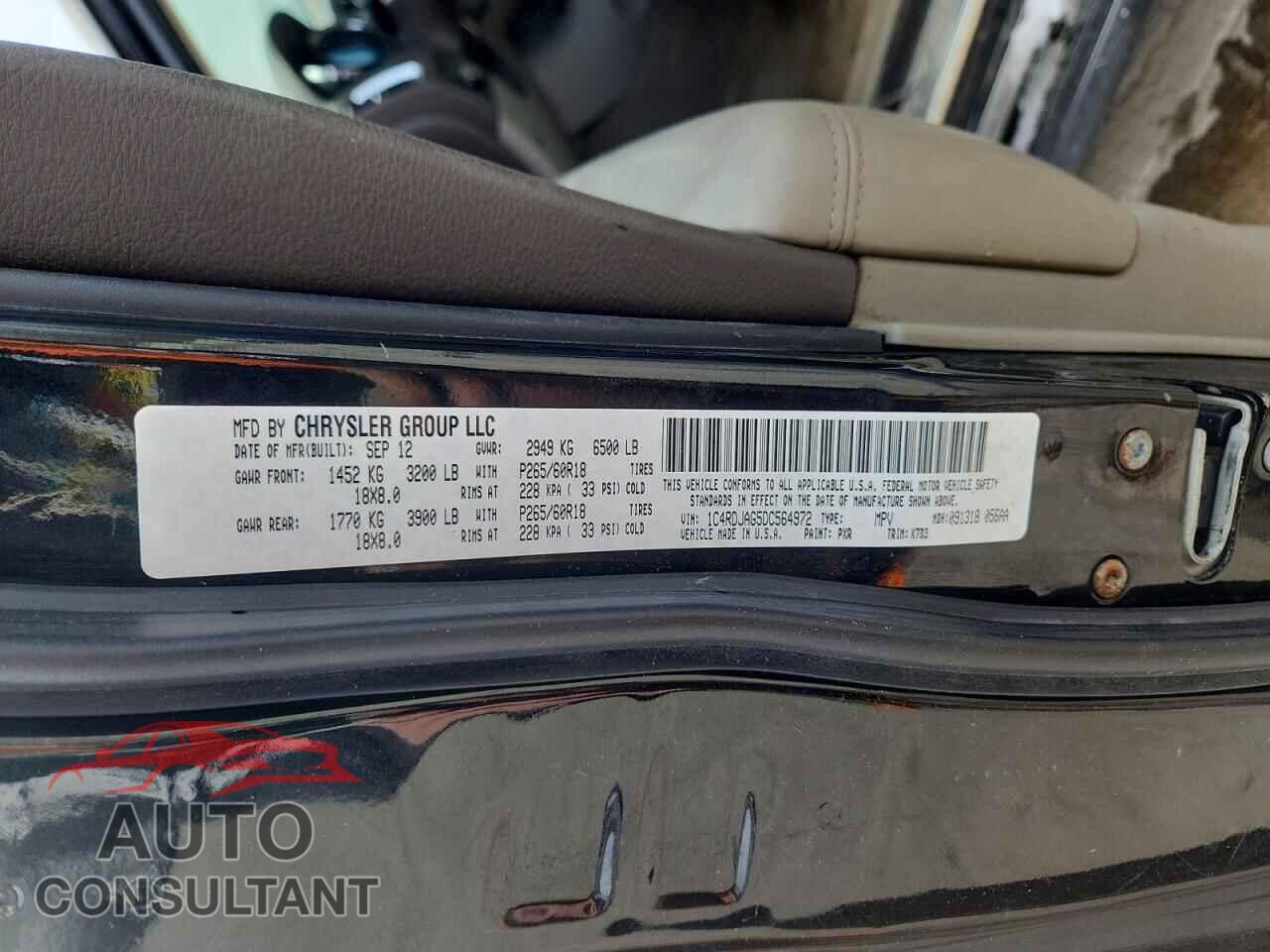 DODGE DURANGO 2013 - 1C4RDJAG5DC564972