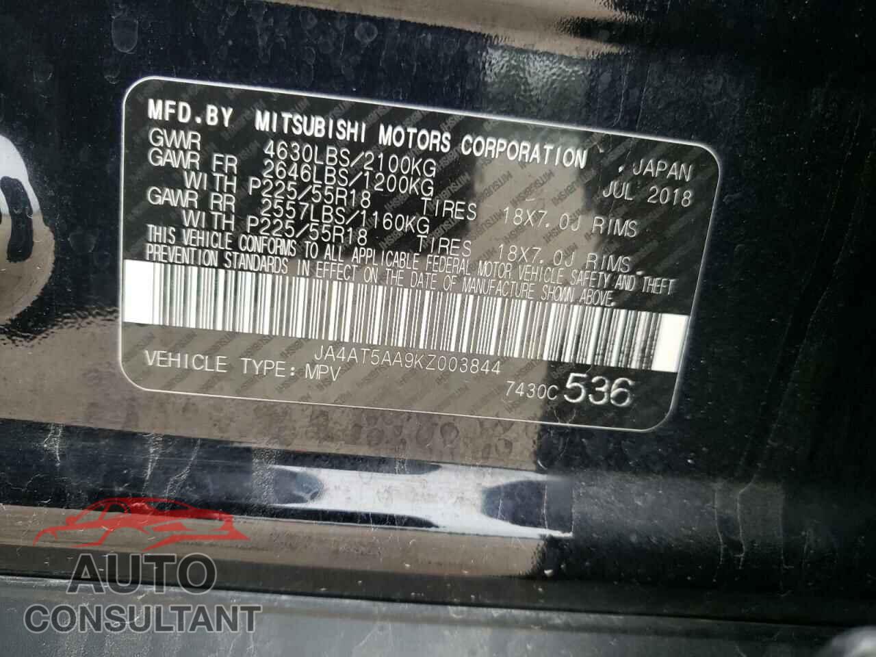 MITSUBISHI ECLIPSE 2019 - JA4AT5AA9KZ003844