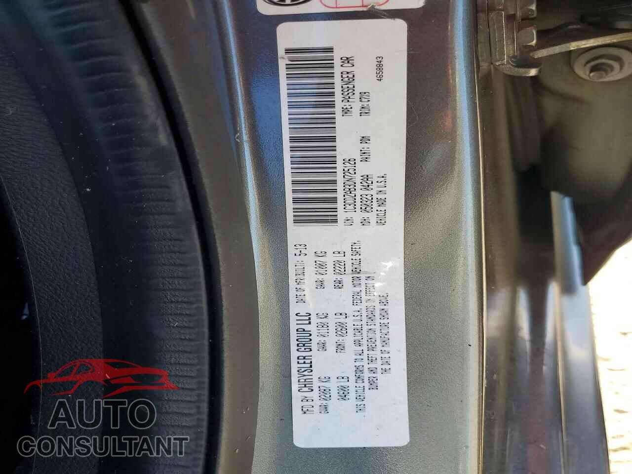 DODGE AVENGER 2013 - 1C3CDZAB3DN725126