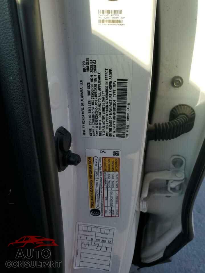 HONDA PILOT 2021 - 5FNYF5H26MB012004