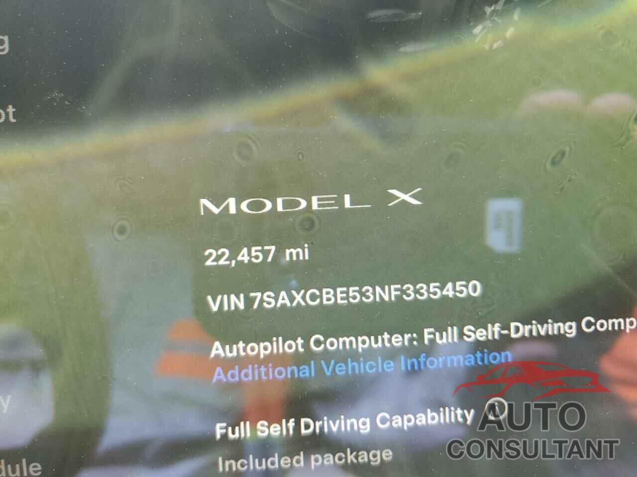 TESLA MODEL X 2022 - 7SAXCBE53NF335450