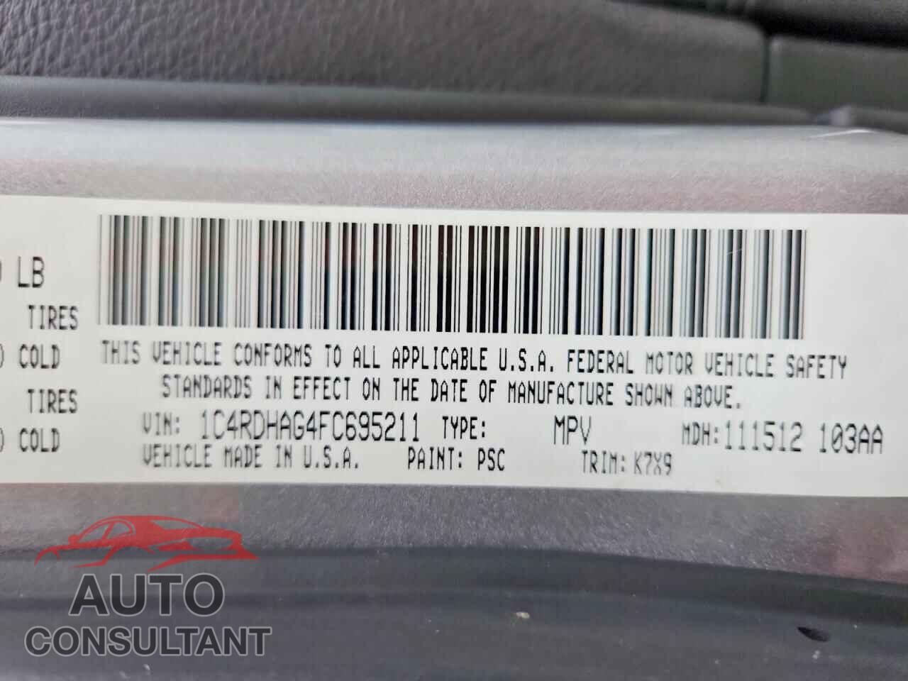 DODGE DURANGO 2015 - 1C4RDHAG4FC695211