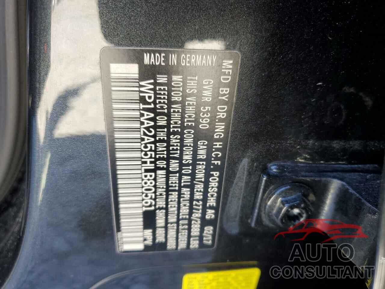 PORSCHE MACAN 2017 - WP1AA2A55HLB80561