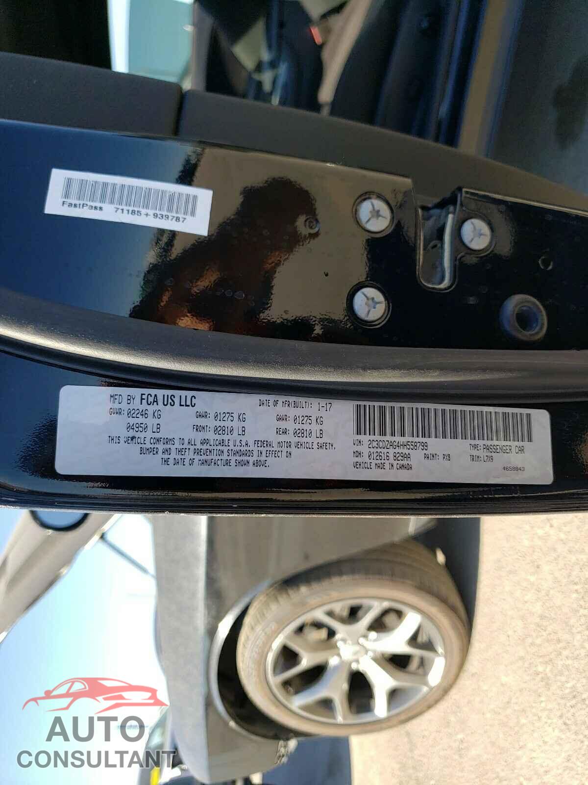 DODGE CHALLENGER 2017 - 2C3CDZAG4HH558799