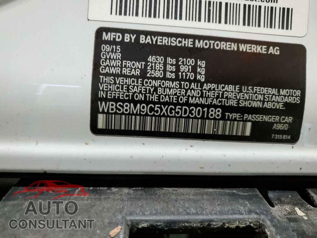 BMW M3 2016 - WBS8M9C5XG5D30188