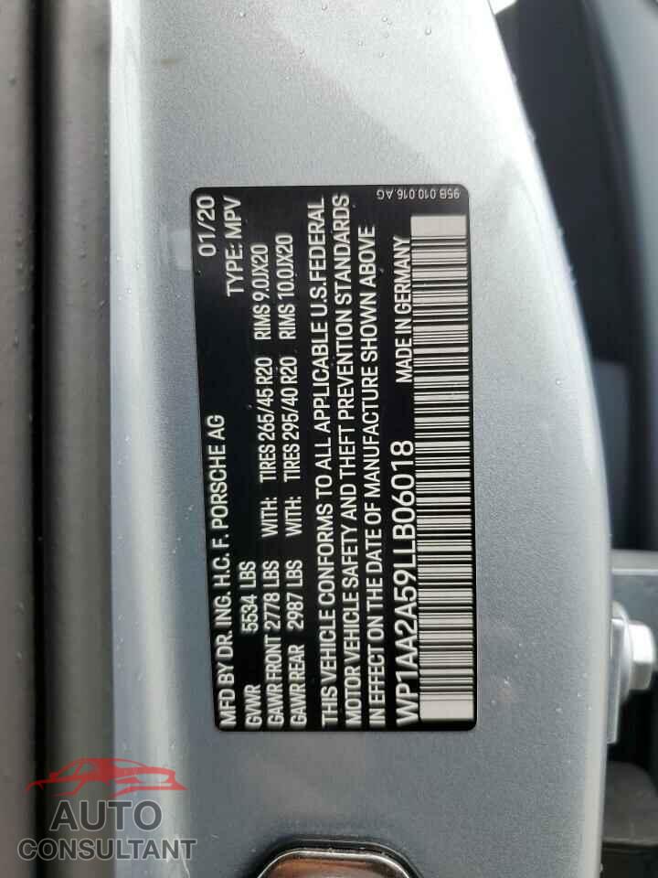 PORSCHE MACAN 2020 - WP1AA2A59LLB06018