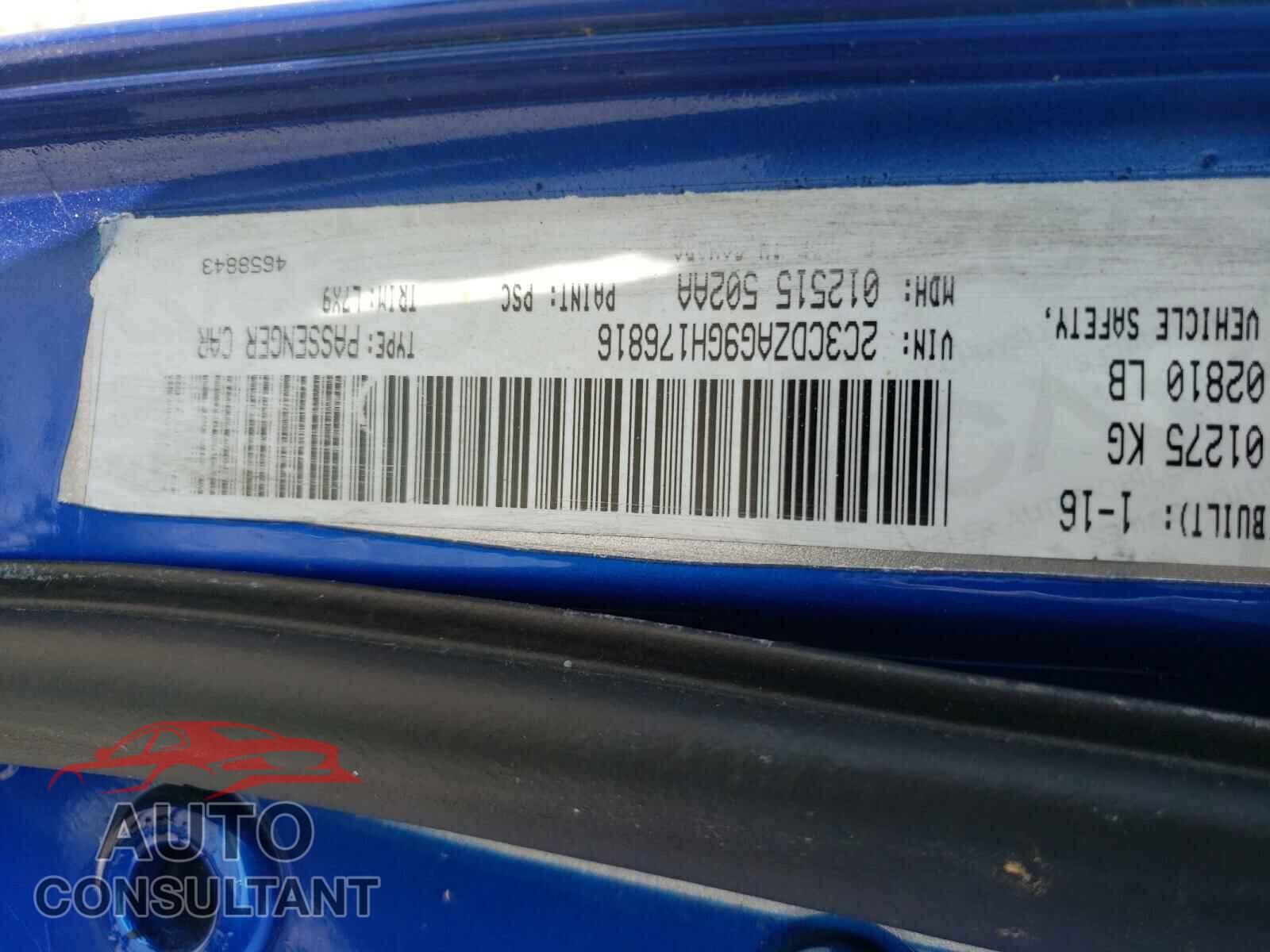 DODGE CHALLENGER 2016 - 2C3CDZAG9GH176816