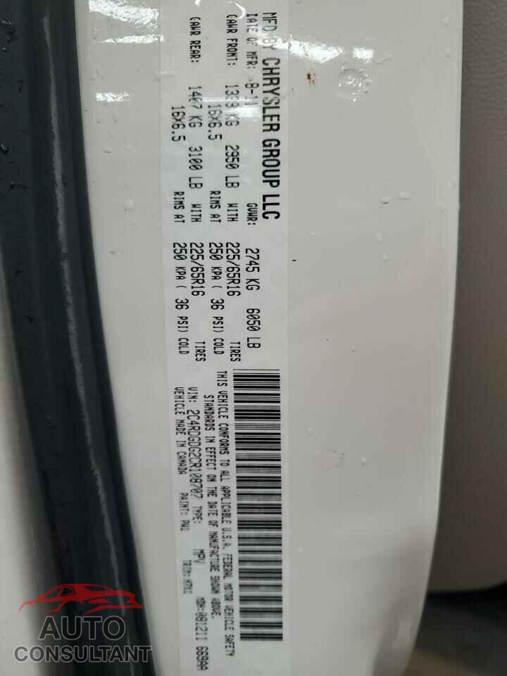 DODGE CARAVAN 2012 - 2C4RDGDG2CR108707