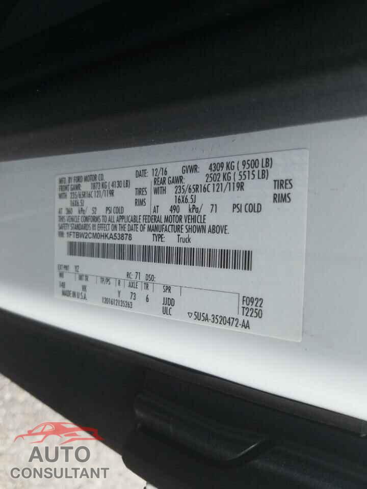 FORD TRANSIT CO 2017 - 1FTBW2CM0HKA53878