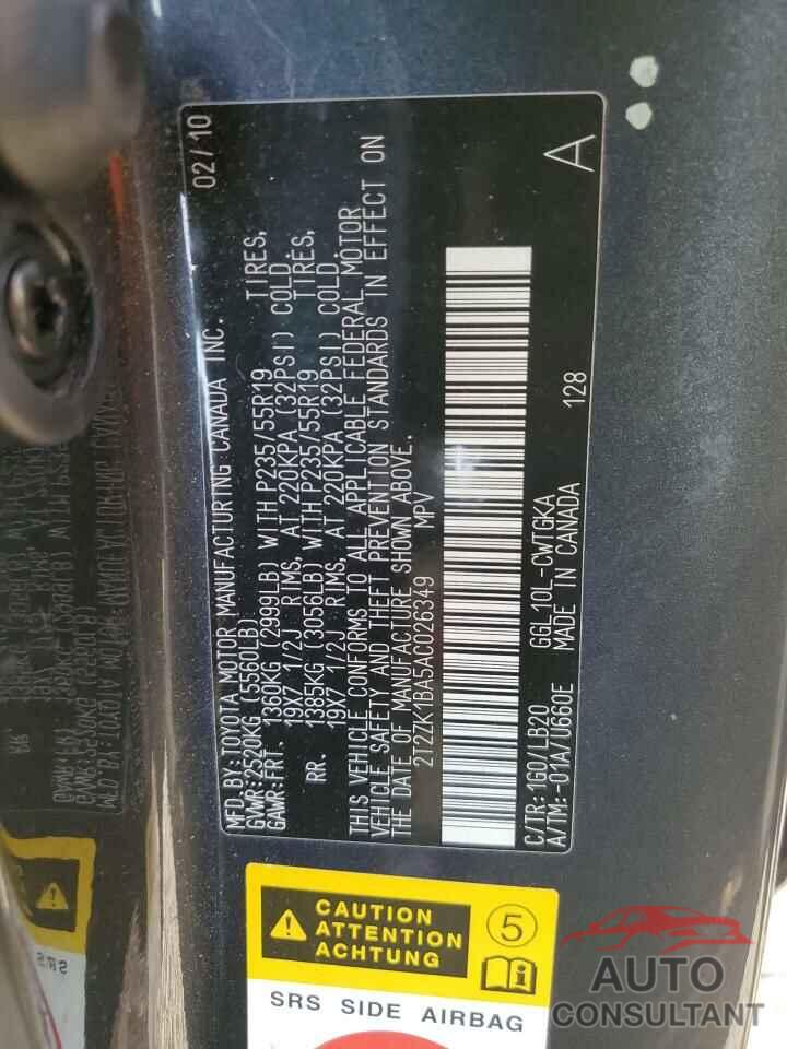 LEXUS RX350 2010 - 2T2ZK1BA5AC026349