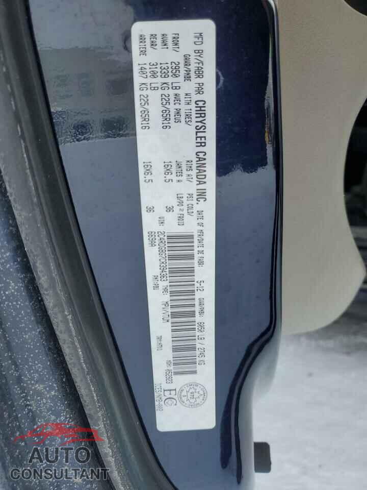 DODGE CARAVAN 2012 - 2C4RDGBG7CR394363