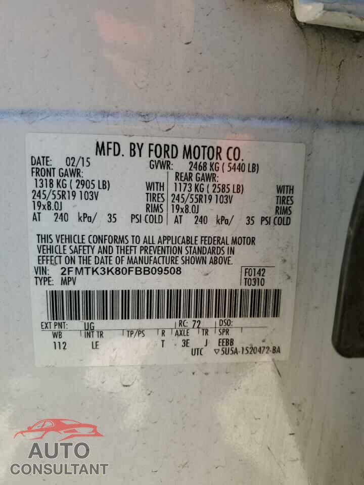 FORD EDGE 2015 - 2FMTK3K80FBB09508