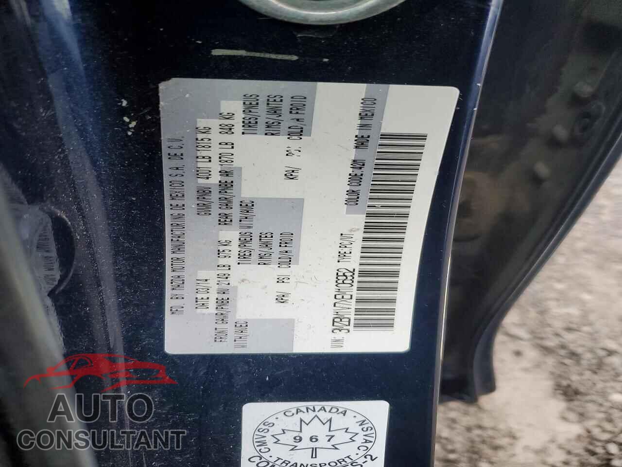 MAZDA 3 2014 - 3MZBM1V7XEM106952