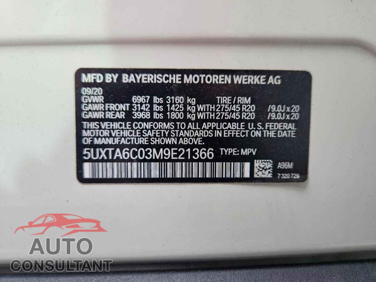 BMW X5 2021 - 5UXTA6C03M9E21366