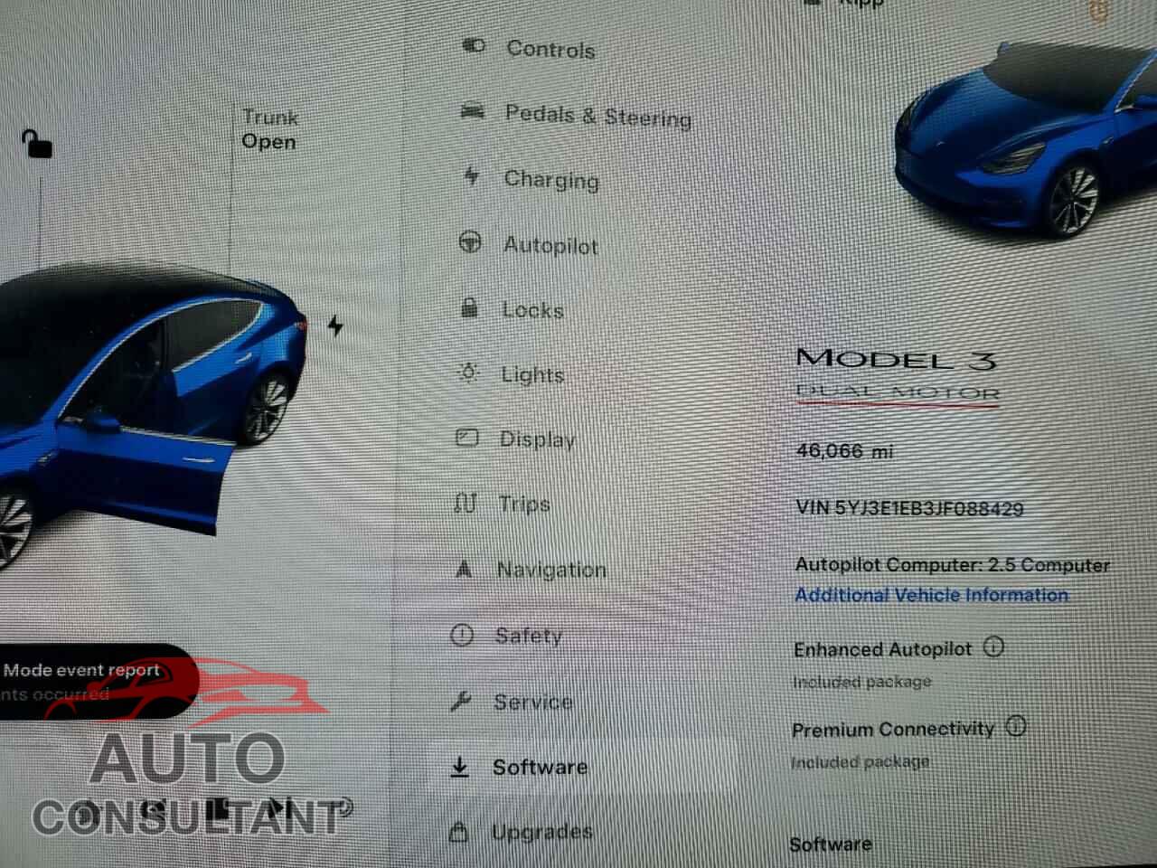 TESLA MODEL 3 2018 - 5YJ3E1EB3JF088429