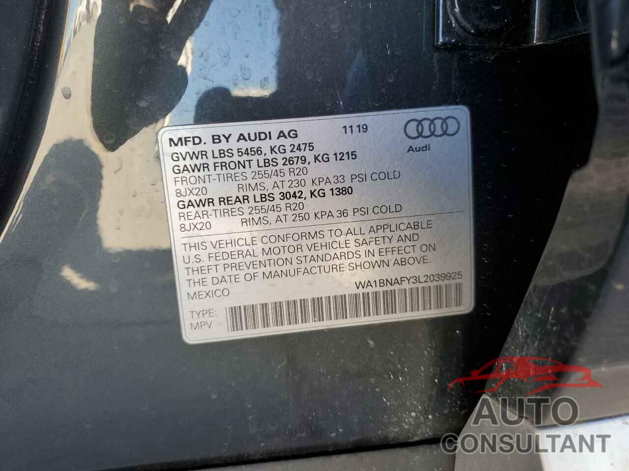 AUDI Q5 2020 - WA1BNAFY3L2039925