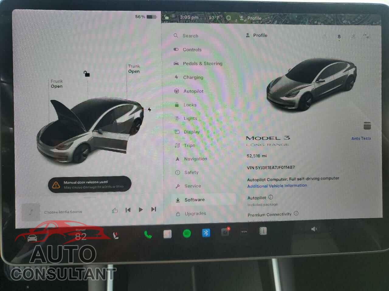 TESLA MODEL 3 2018 - 5YJ3E1EA7JF011487