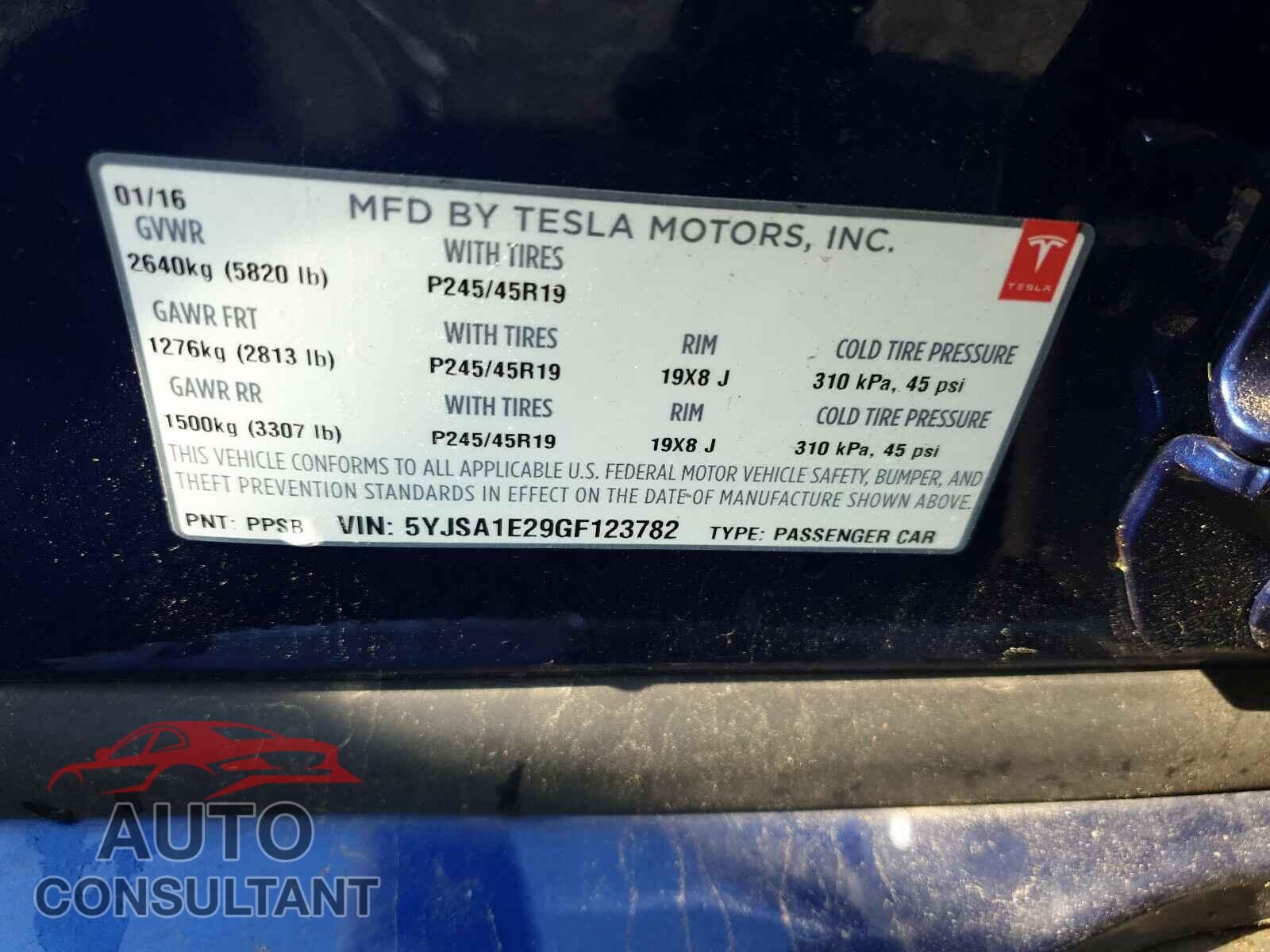 TESLA MODEL S 2016 - 5YJSA1E29GF123782