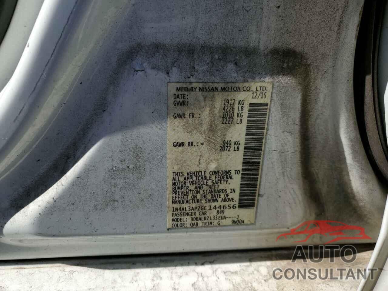 NISSAN ALTIMA 2016 - 1N4AL3AP2GC144656