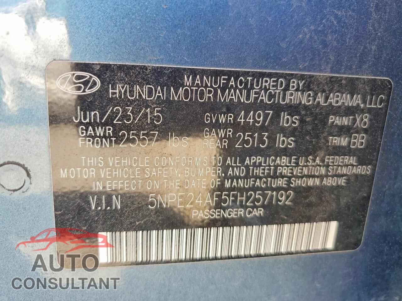 HYUNDAI SONATA 2015 - 5NPE24AF5FH257192