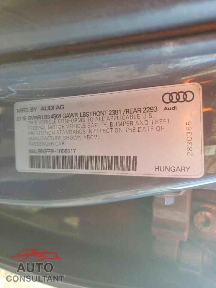 AUDI A3 2017 - WAUB8GFF9H1006517