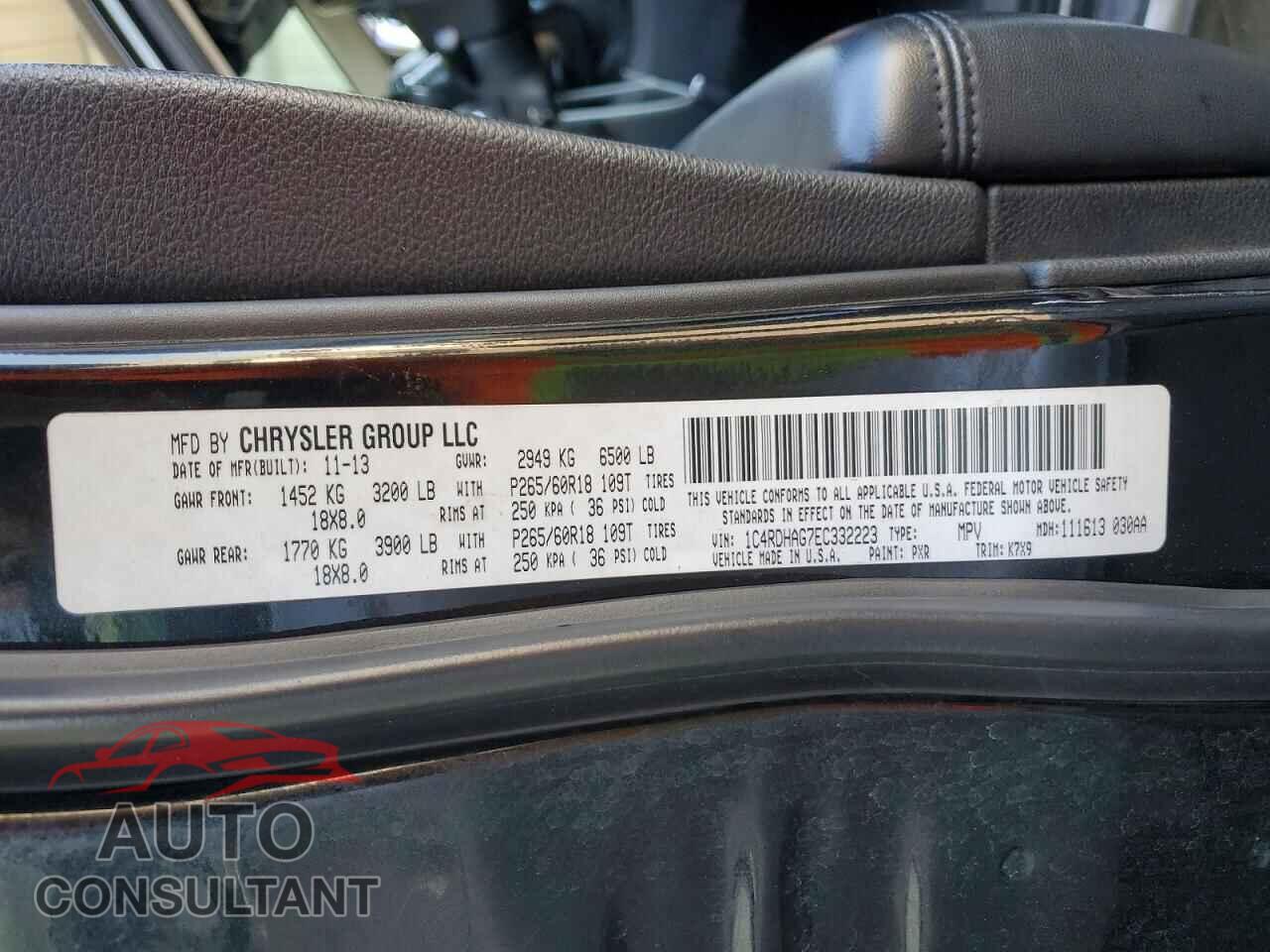 DODGE DURANGO 2014 - 1C4RDHAG7EC332223