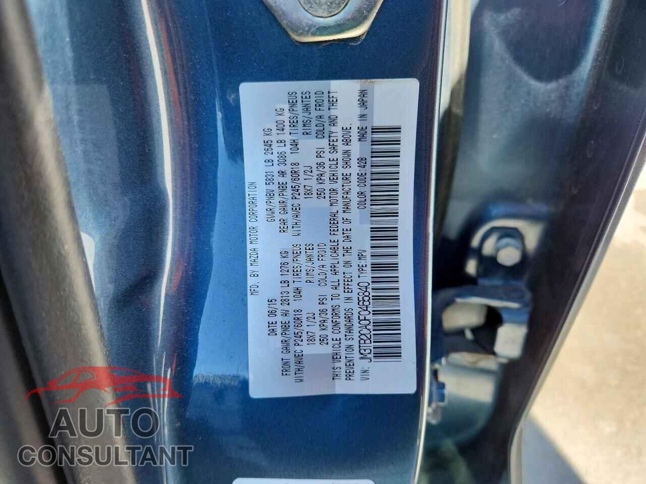 MAZDA CX-9 2015 - JM3TB2CA0F0465840