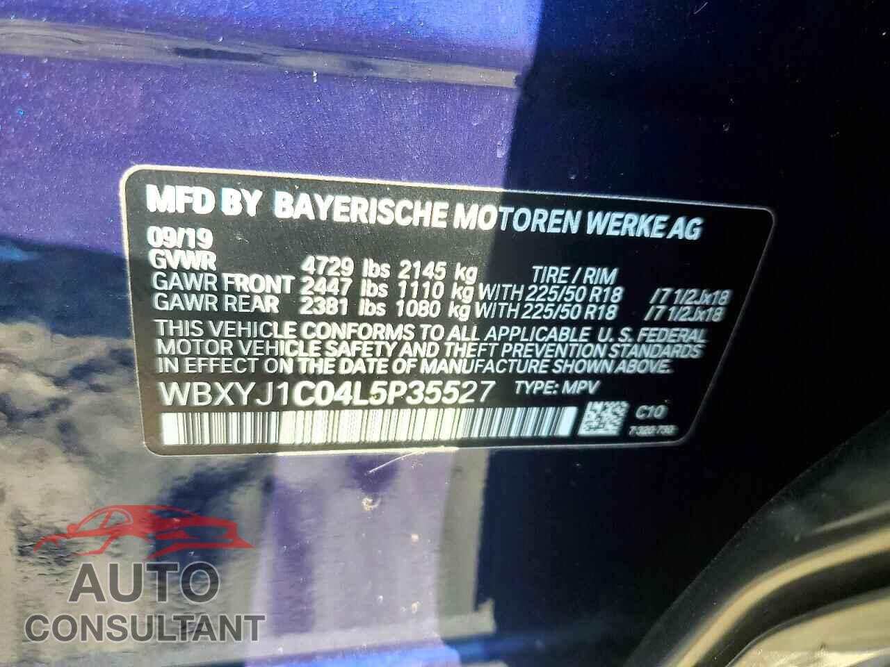 BMW X2 2020 - WBXYJ1C04L5P35527
