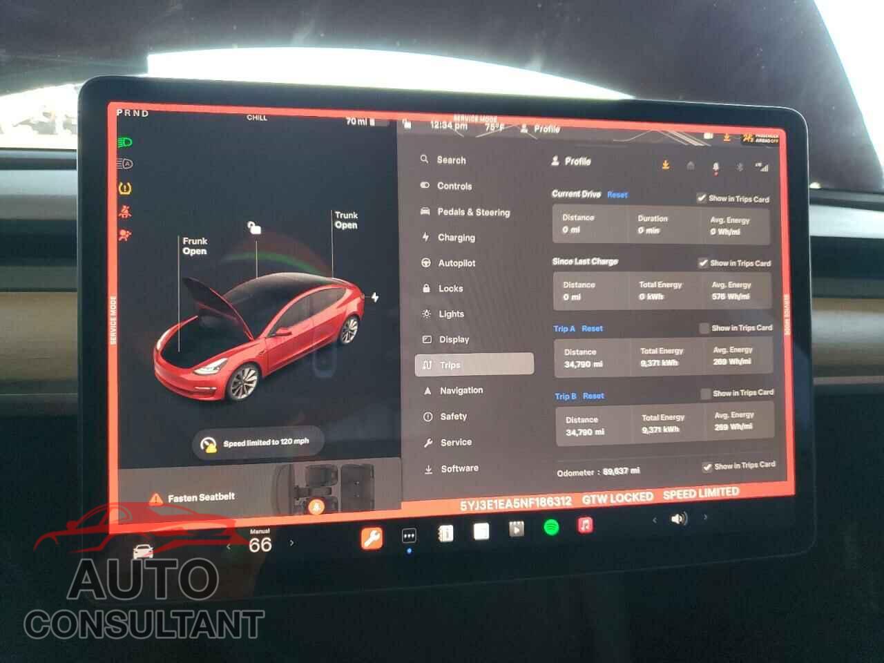 TESLA MODEL 3 2022 - 5YJ3E1EA5NF186312