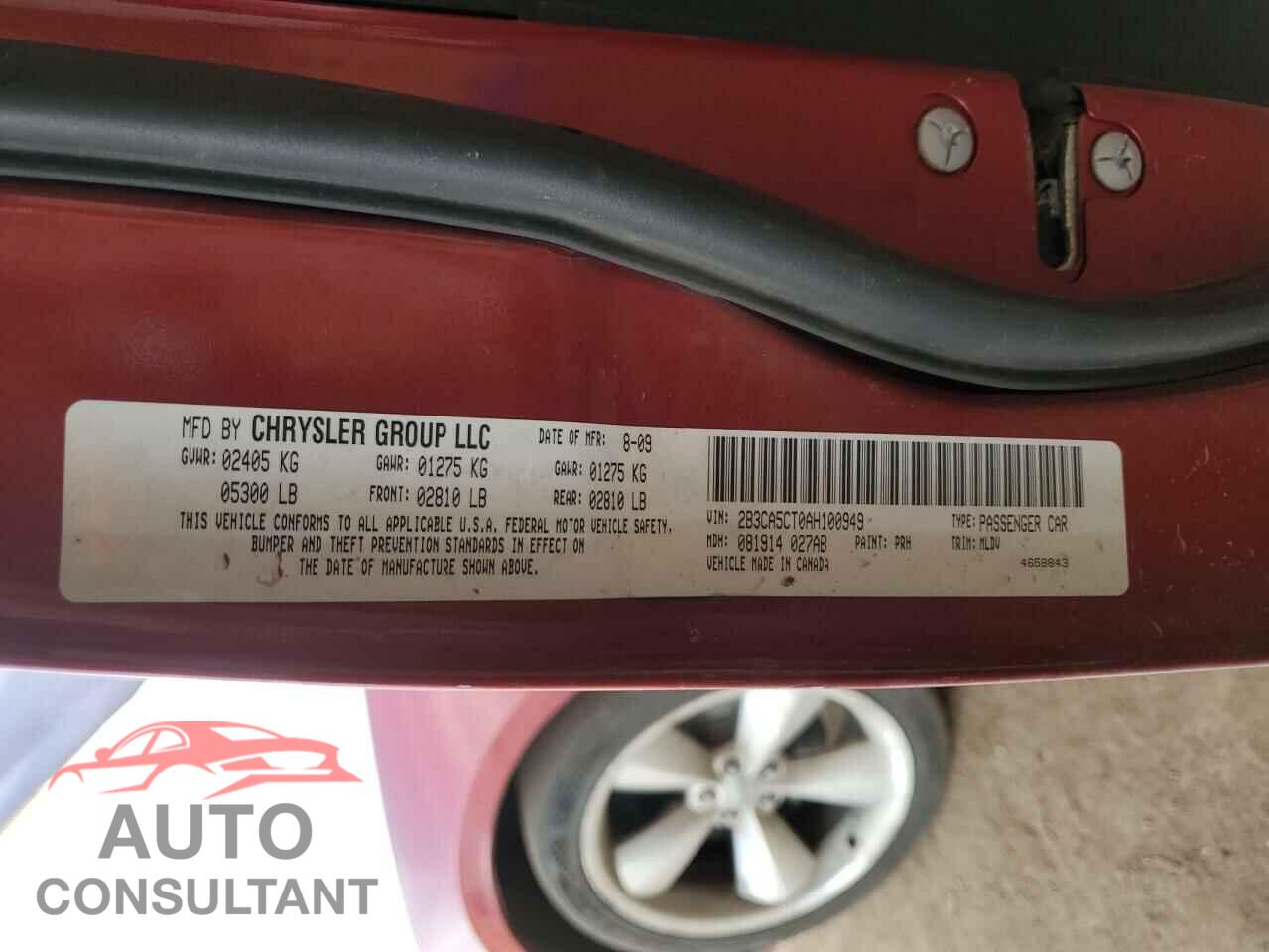 DODGE CHARGER 2010 - 2B3CA5CT0AH100949