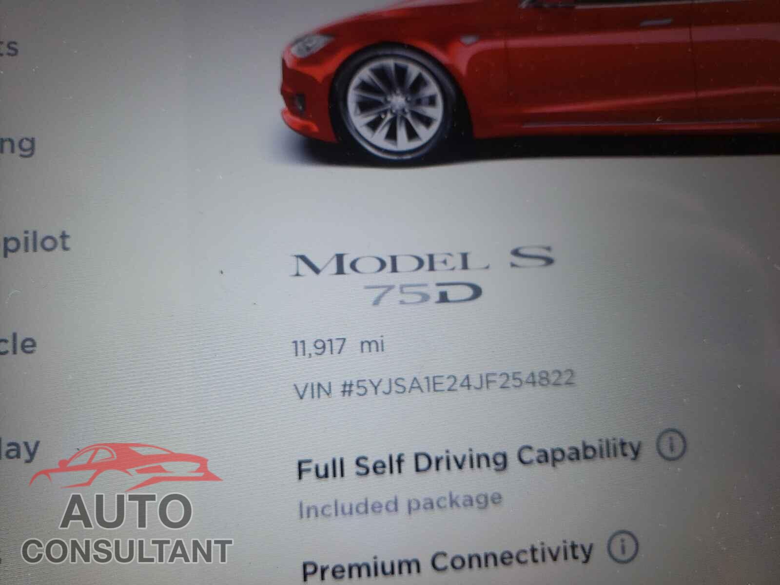 TESLA MODEL S 2018 - 5YJSA1E24JF254822